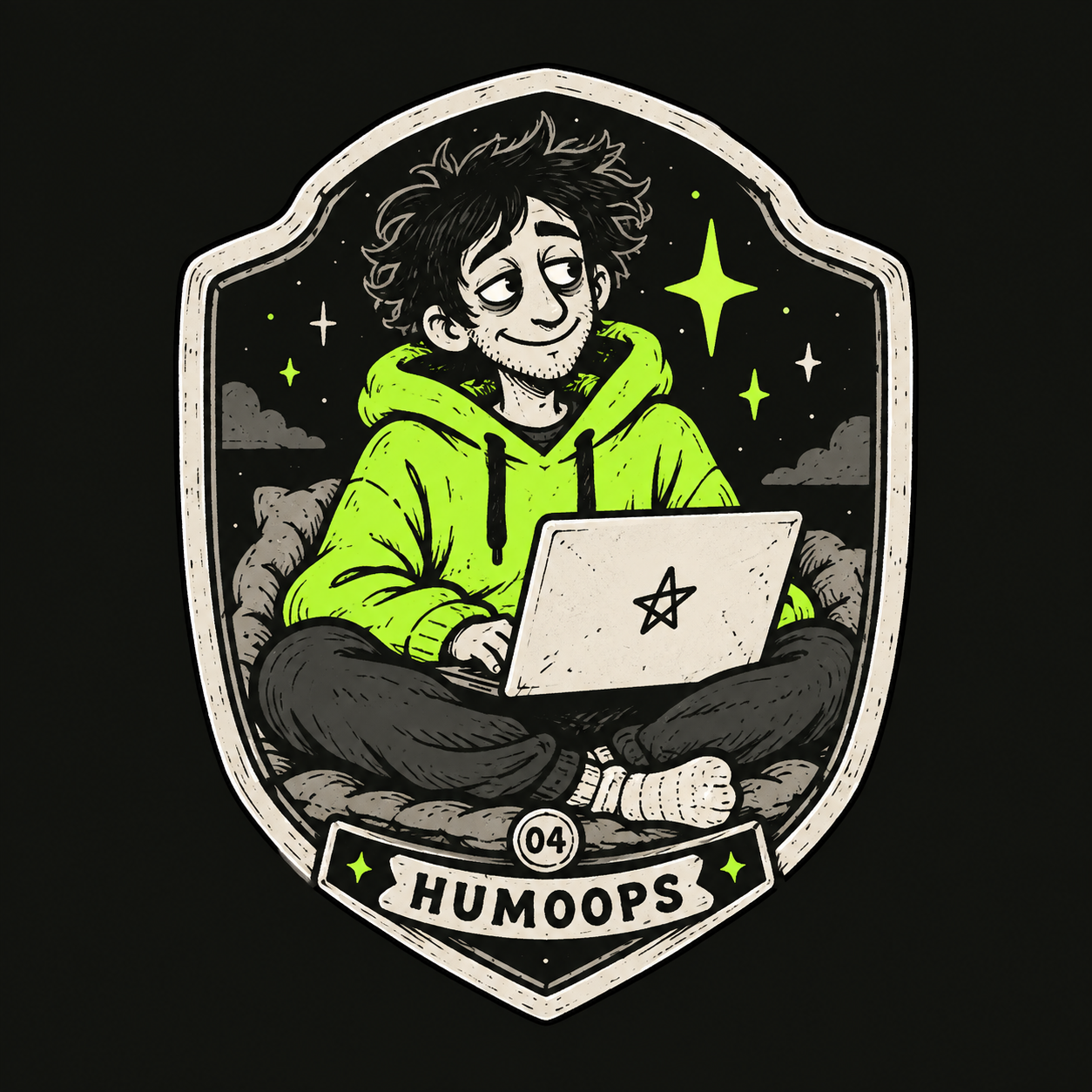 Regular Human artwork with lime frame
