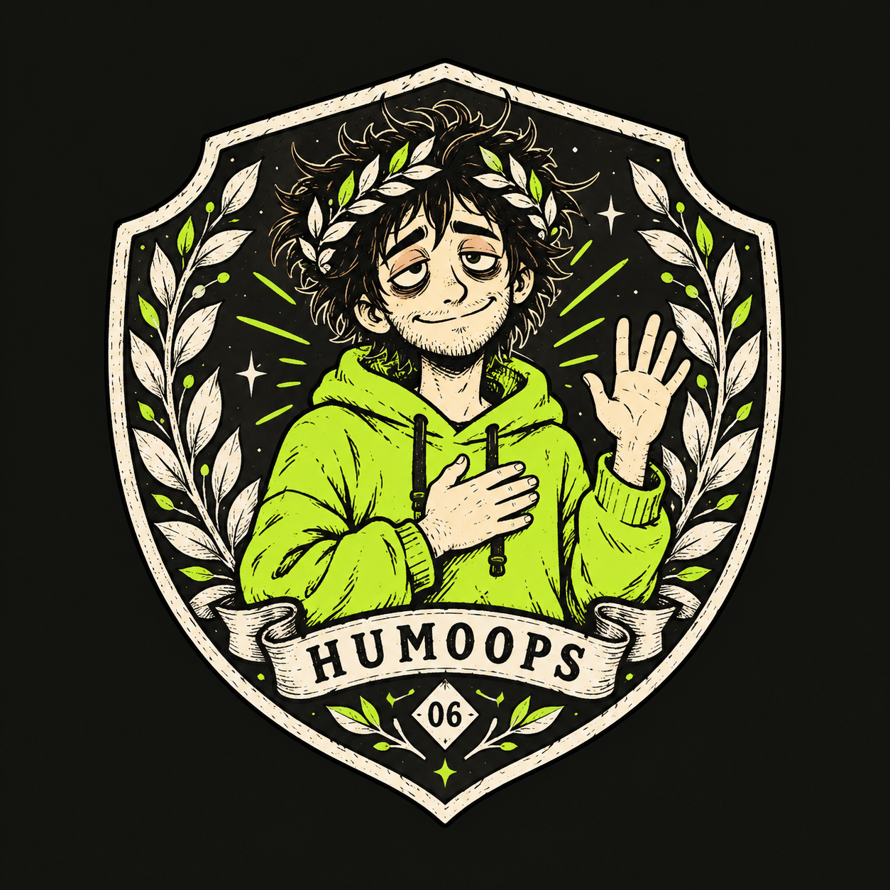 The Last Human artwork with lime frame